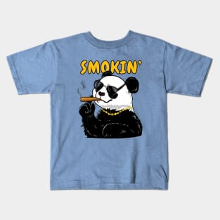 Smoking panda Kids T-Shirt